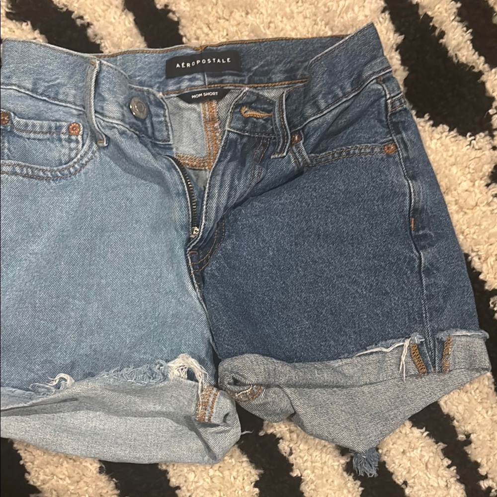 Aeropostale Contrast Blue Denim Shorts